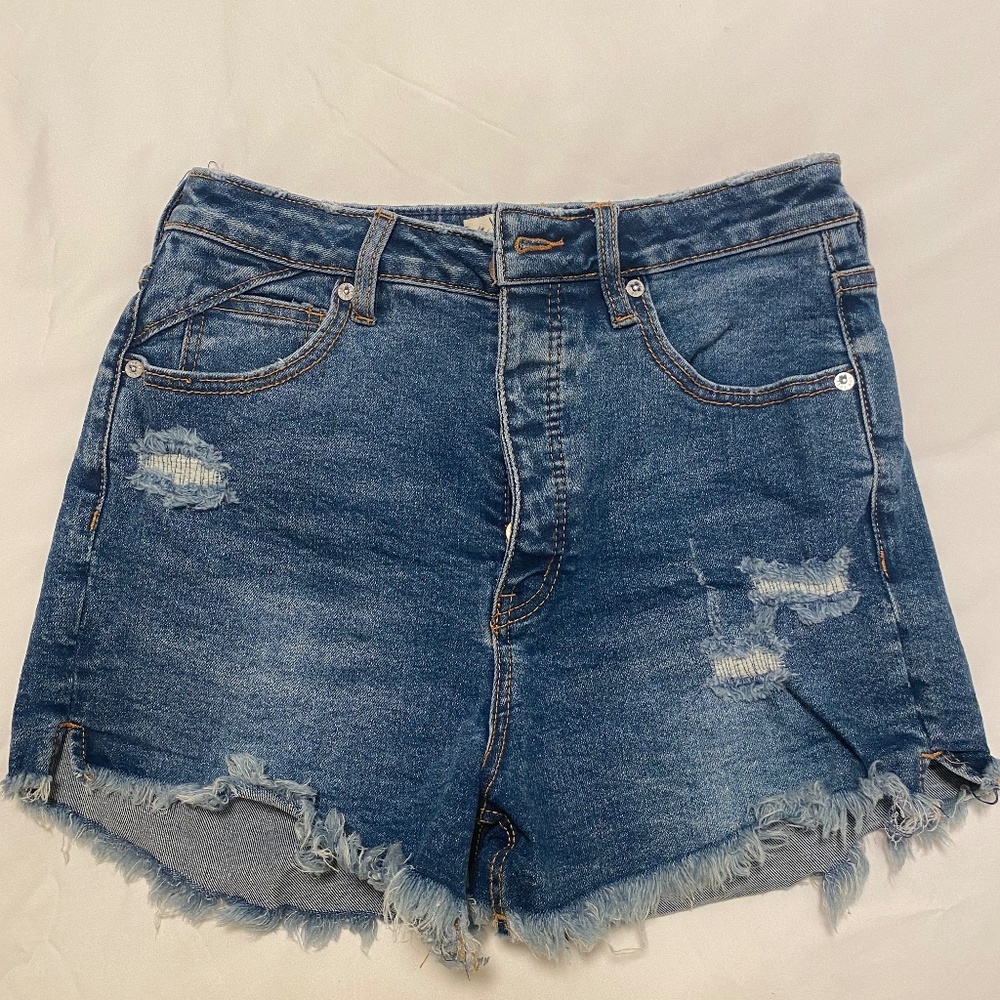 Free People Destroyed Jean Shorts, Size: 28